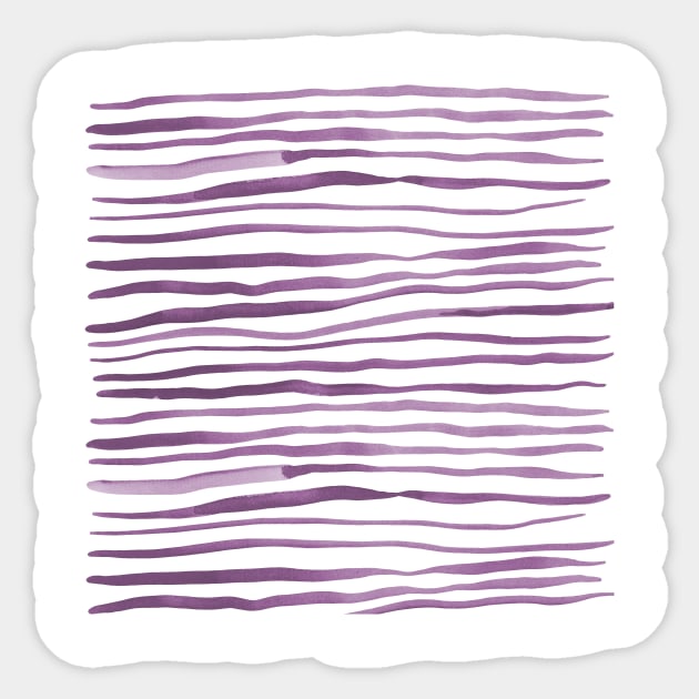 Irregular watercolor lines - ultra violet Sticker by wackapacka